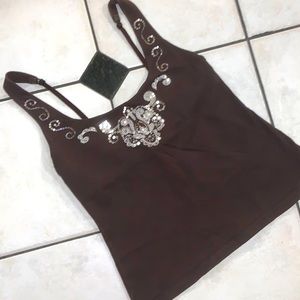 Victoria’s Secret built in bra bling tank top shirt M